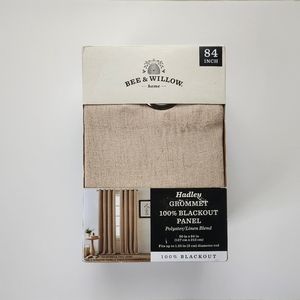 Bee & Willow home 84" Hadley Grommet Poly/Linen Blend Blackout Panel in Linen